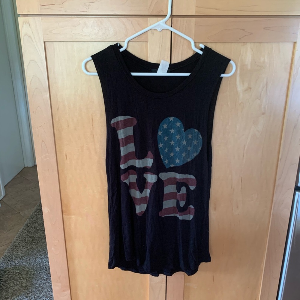 Black Patriotic LOVE tank top medium